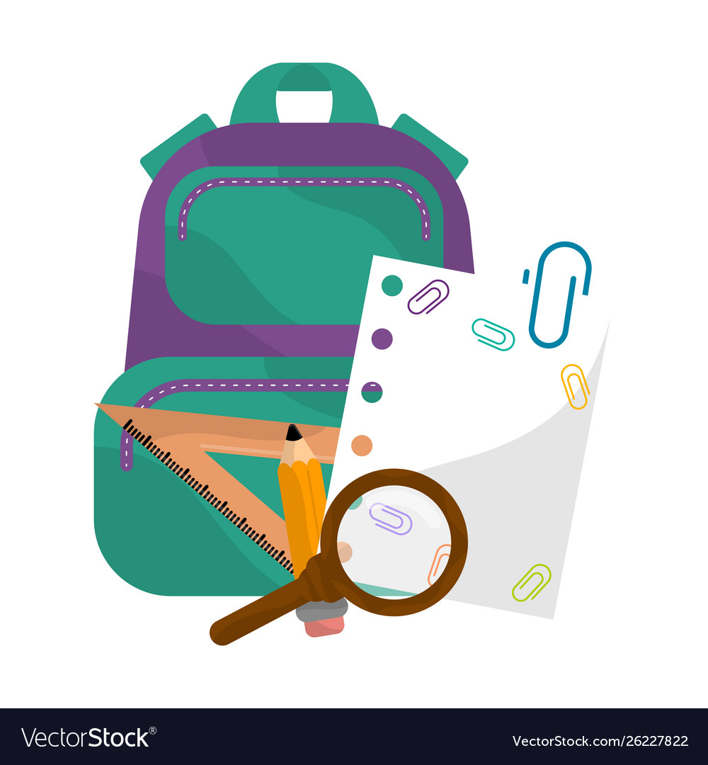 Isolated school supplies image