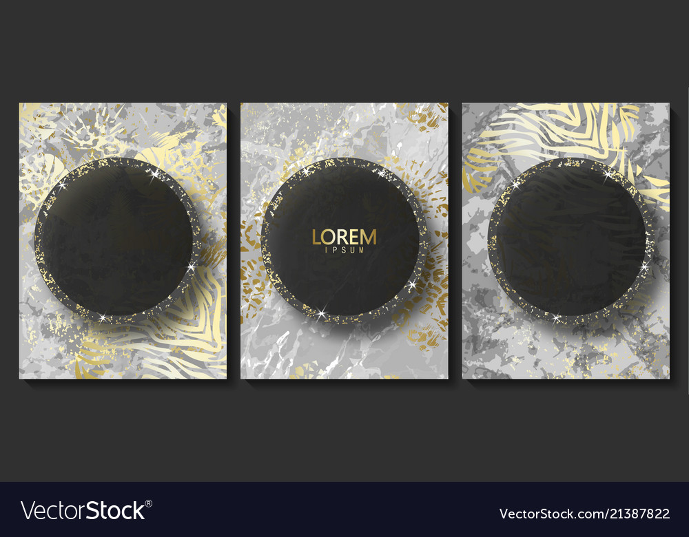 Luxury cards collection with marble texture