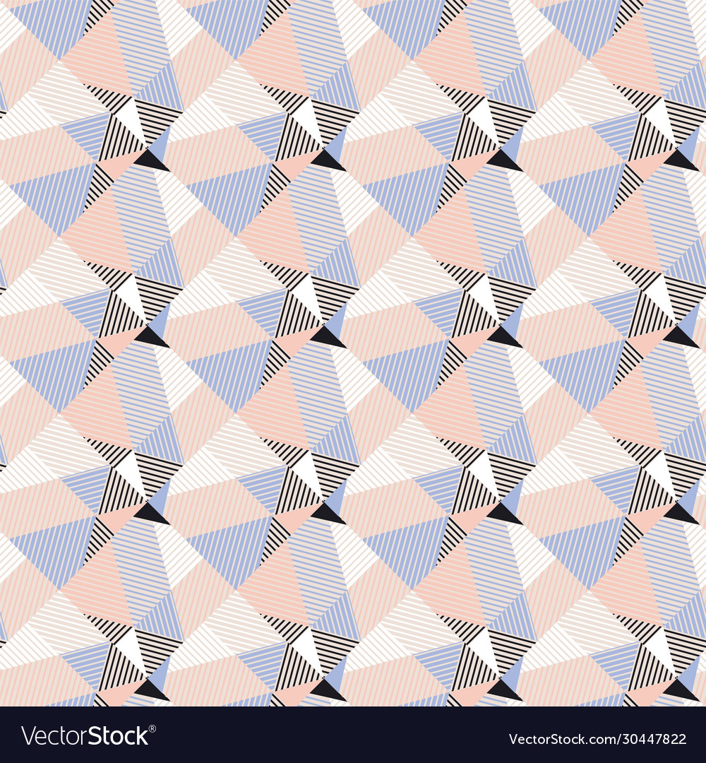 Modern triangles with 3d seamless pattern