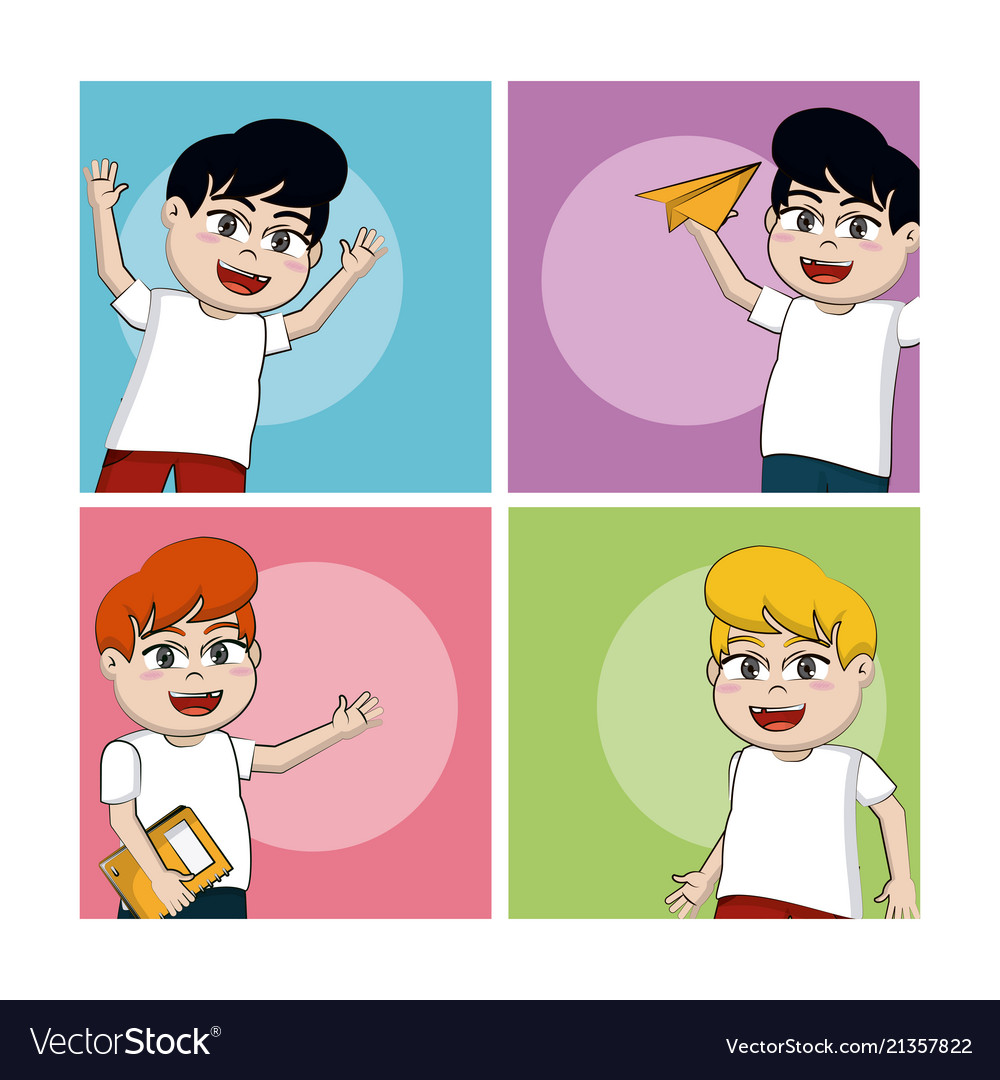School boys cartoons