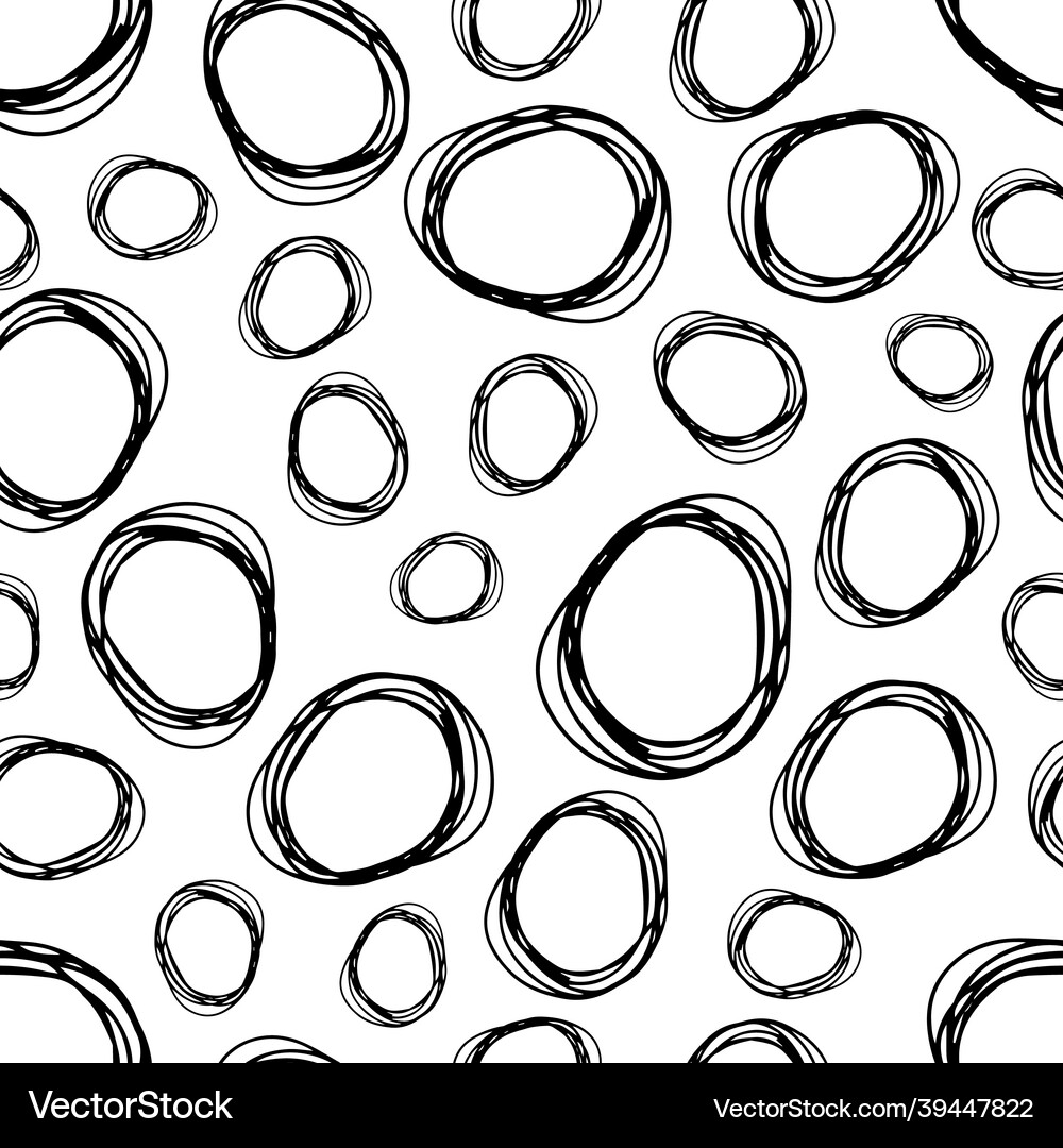 Seamless pattern with sketch circles shape Vector Image