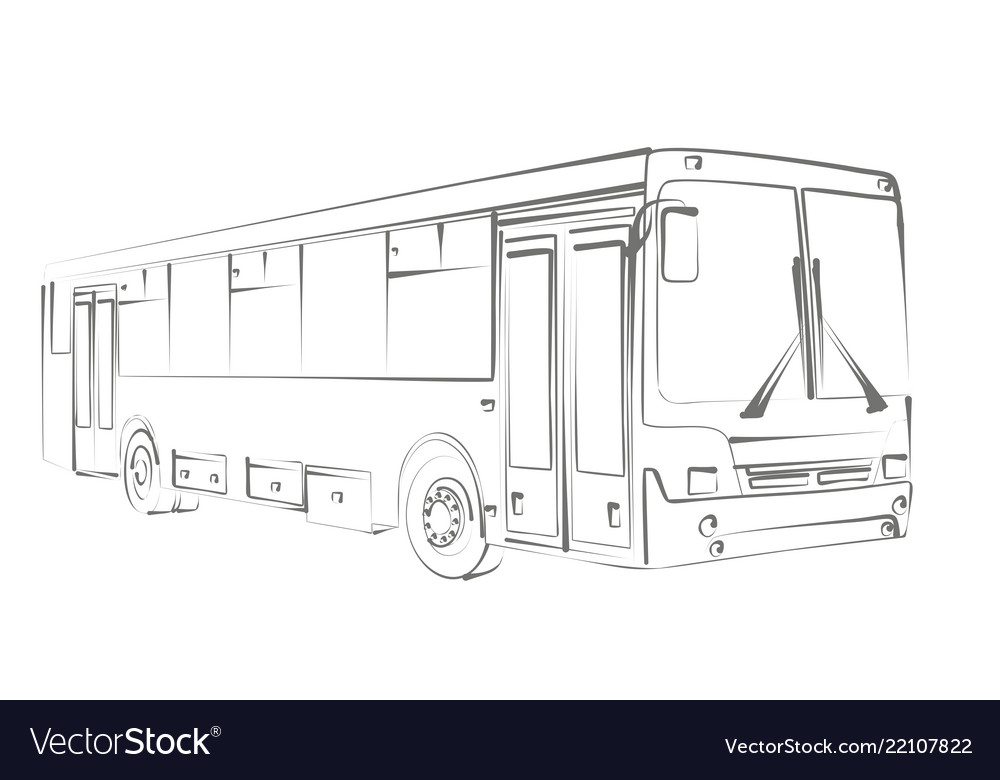 Sketch of large bus Royalty Free Vector Image - VectorStock