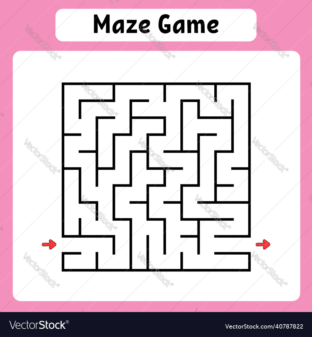 Square maze game for kids puzzle for children Vector Image