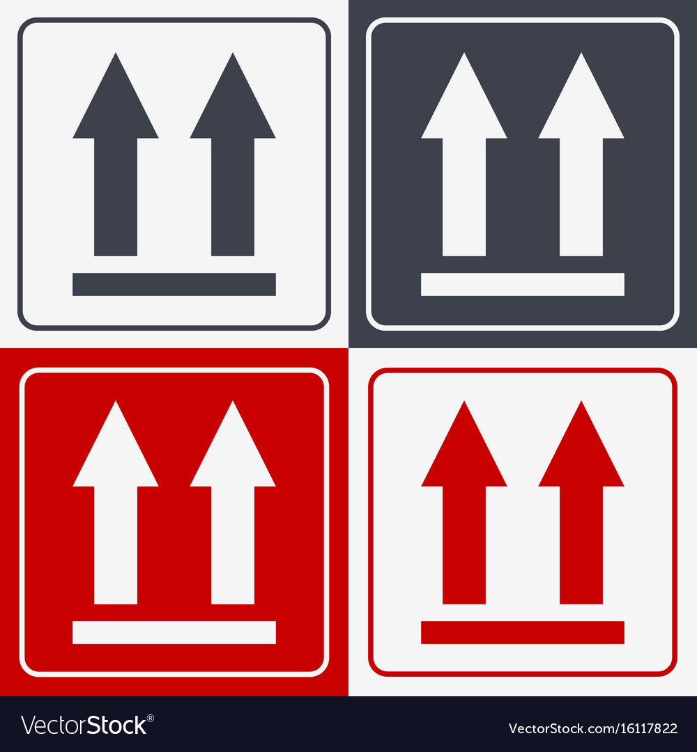 This side up icon way sign packaging