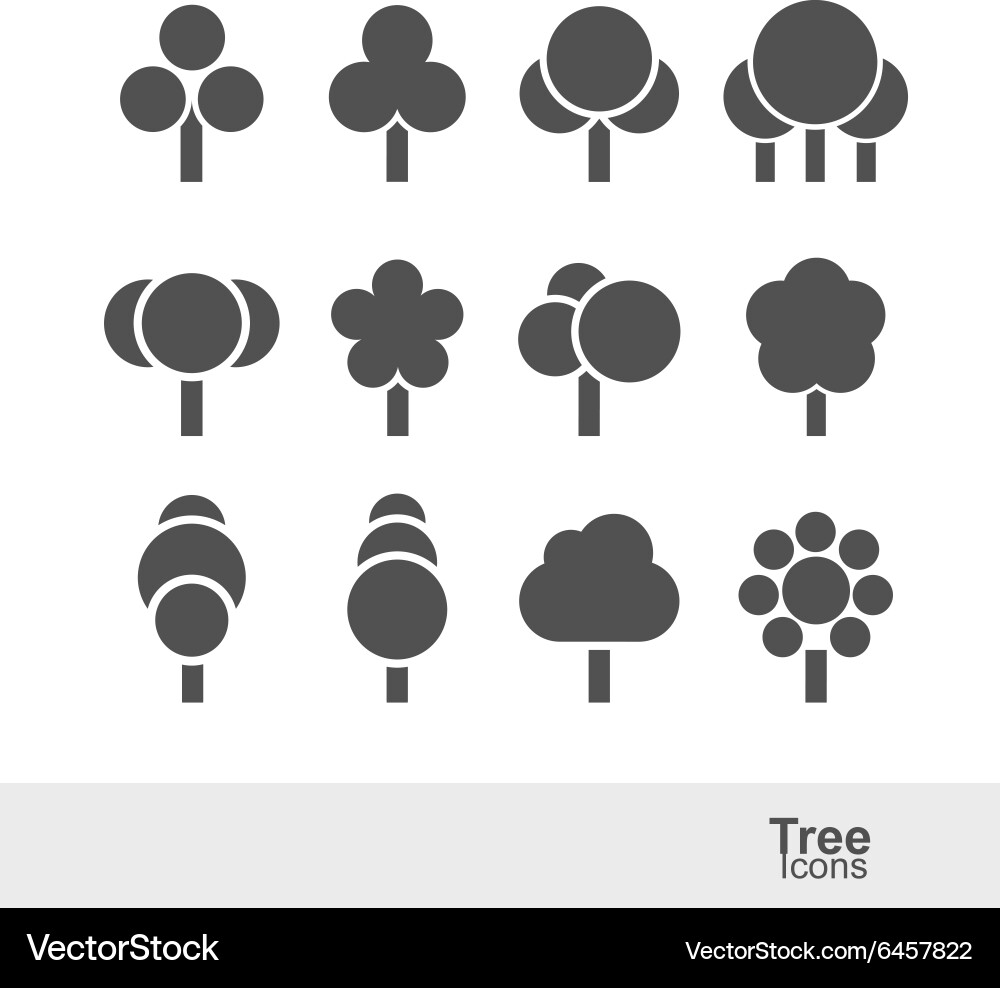 Tree icons Royalty Free Vector Image - VectorStock