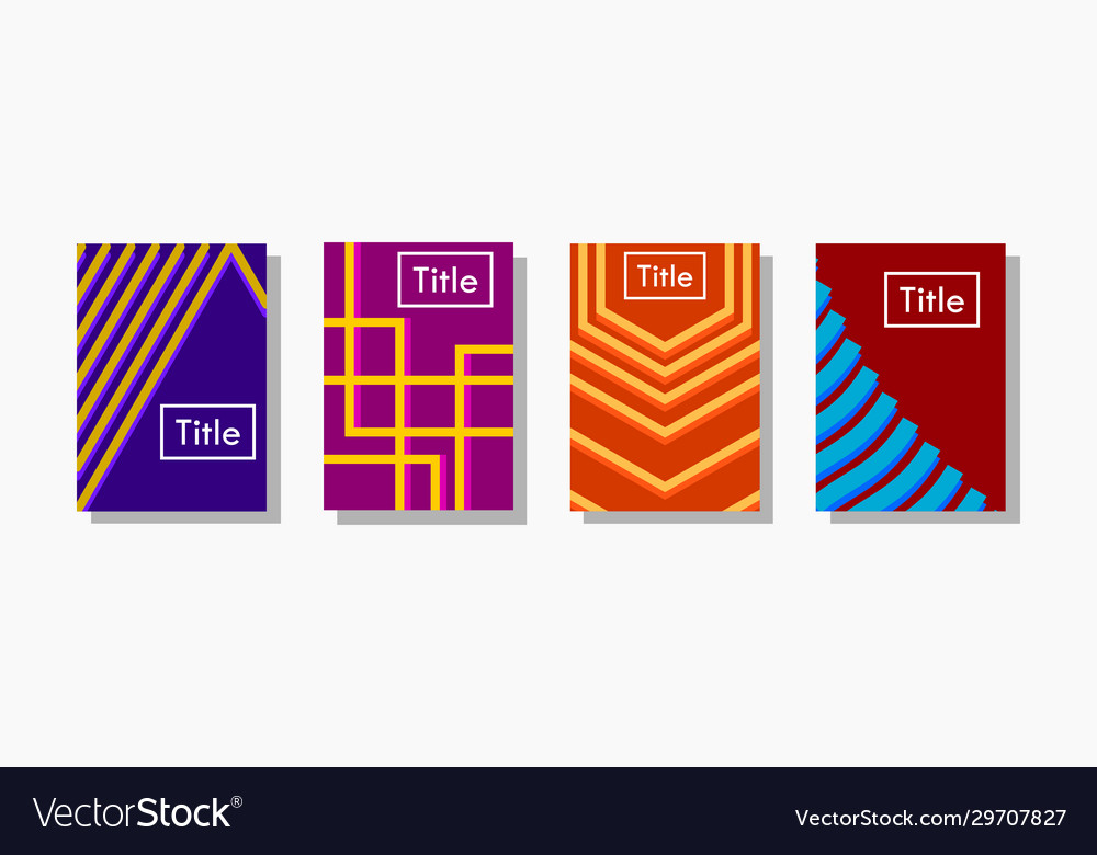 Abstract line background template set vector image Abstract line background template set