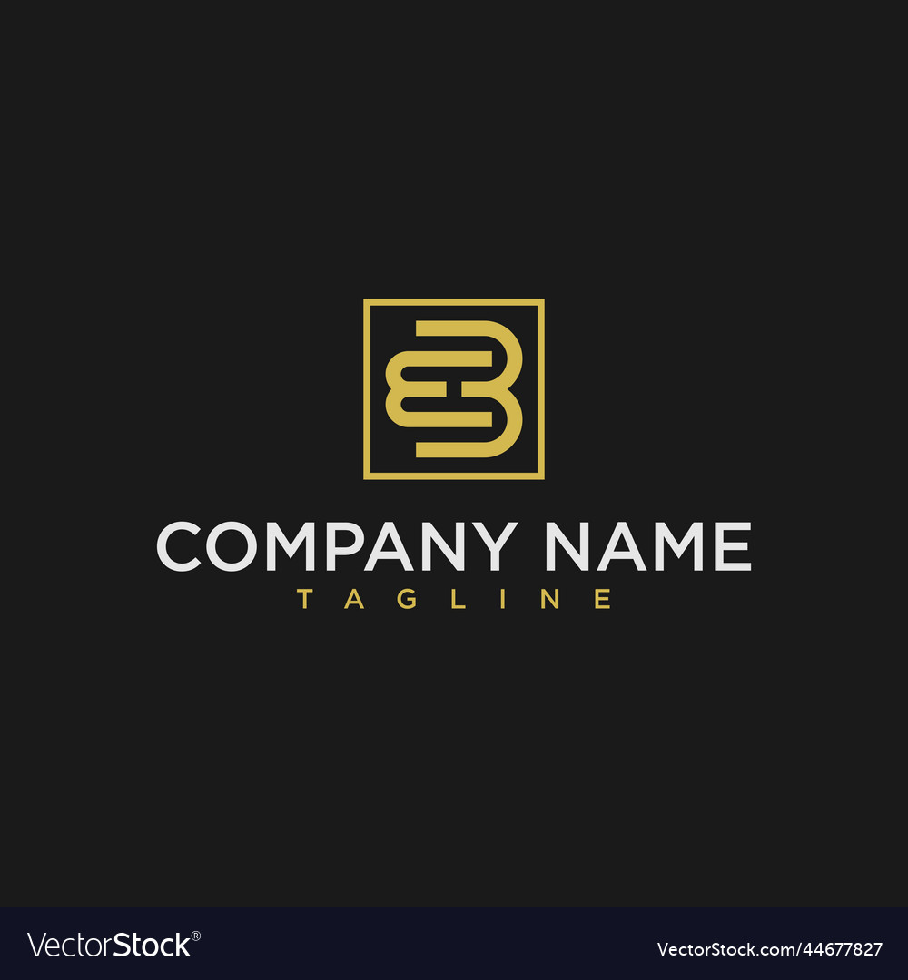 Bb or eb luxury initial square logo design