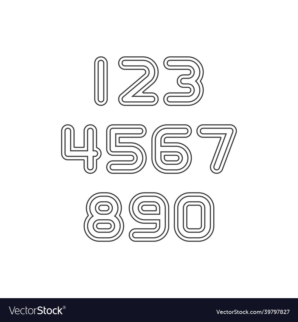 Black numbers letters vector image Black numbers letters