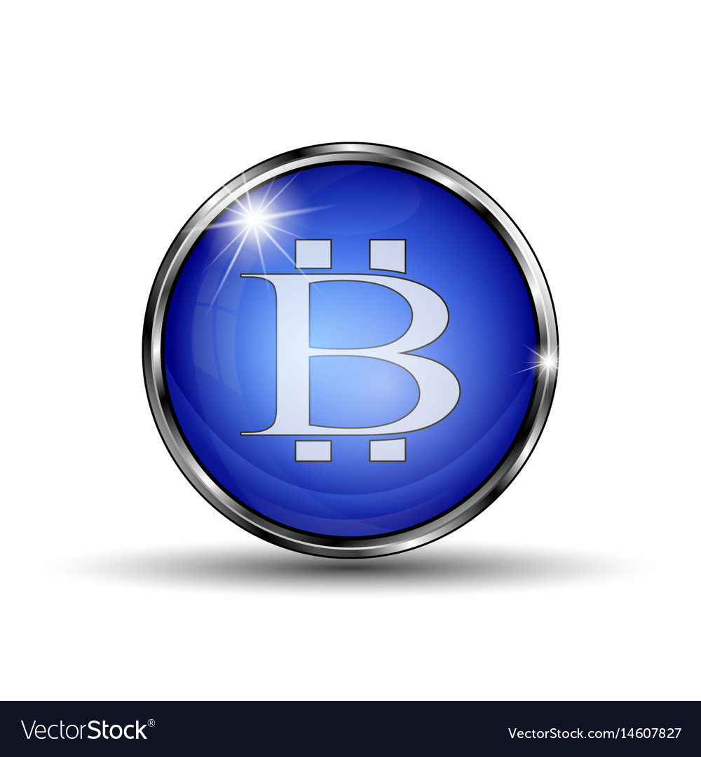 Button with bitcoin symbol