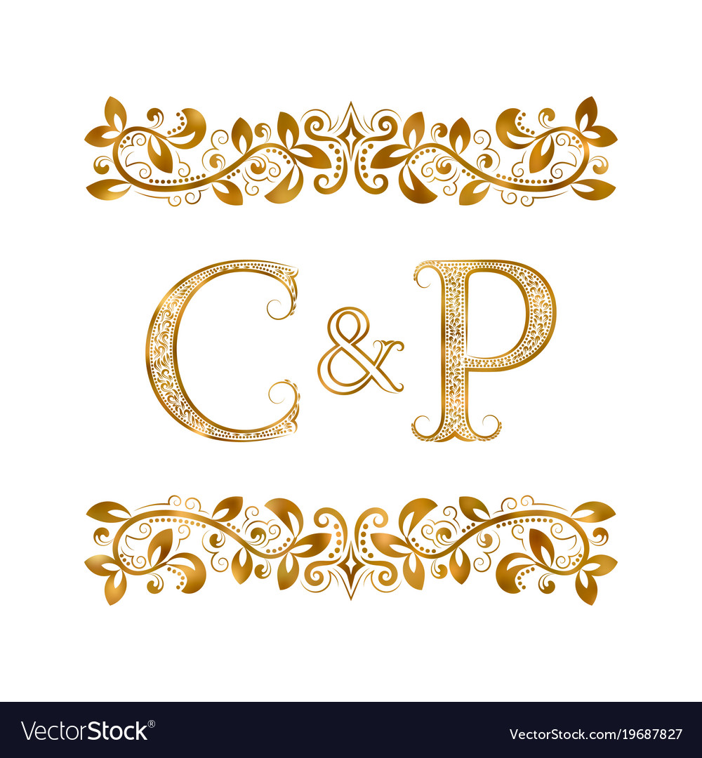 C and p vintage initials logo symbol letters Vector Image