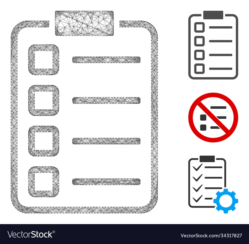 Checklist pad polygonal web mesh vector image Checklist pad polygonal web mesh