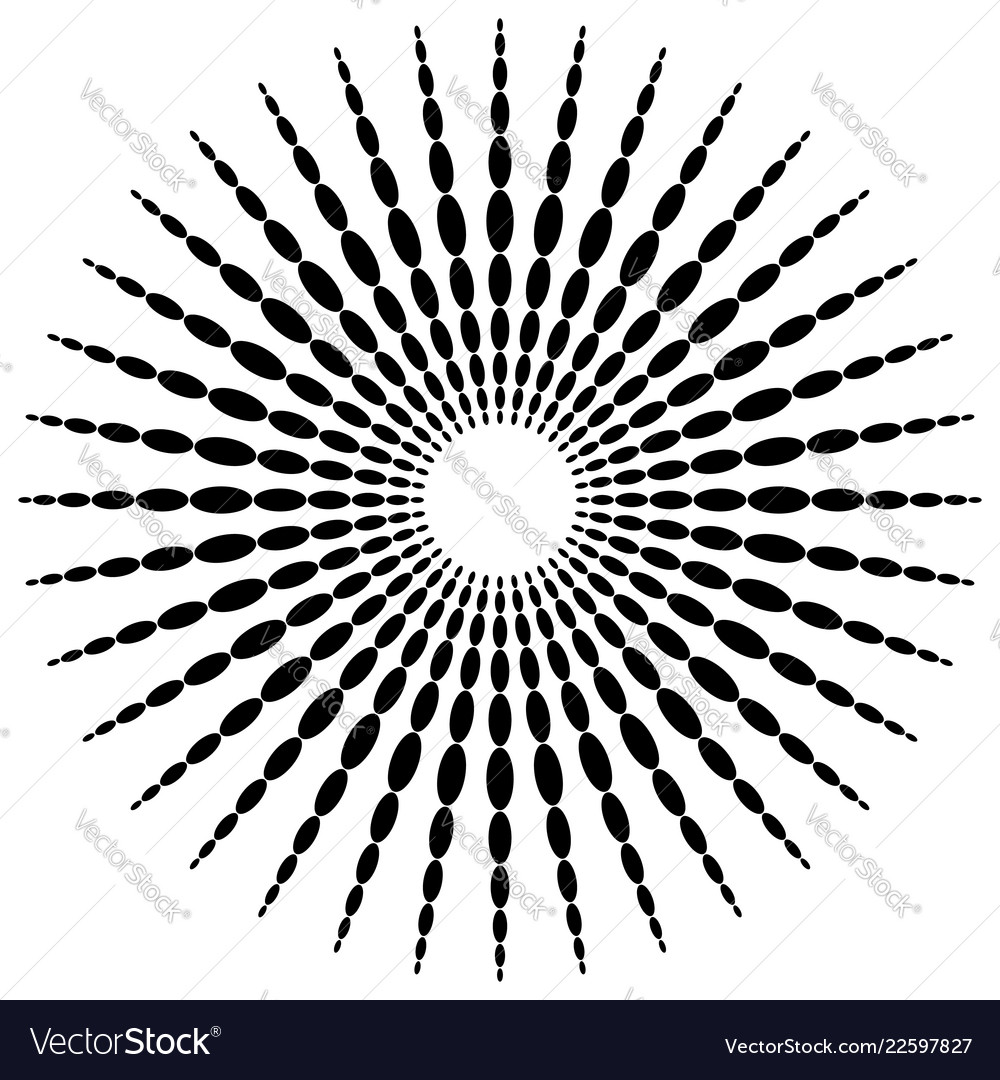 Circular motif element radial dotted lines vector image Circular motif element radial dotted lines