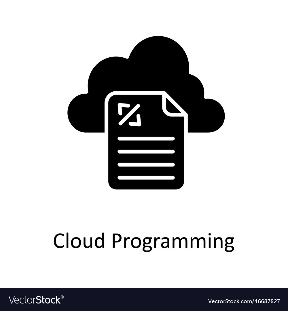 Cloud programming solid icons simple st