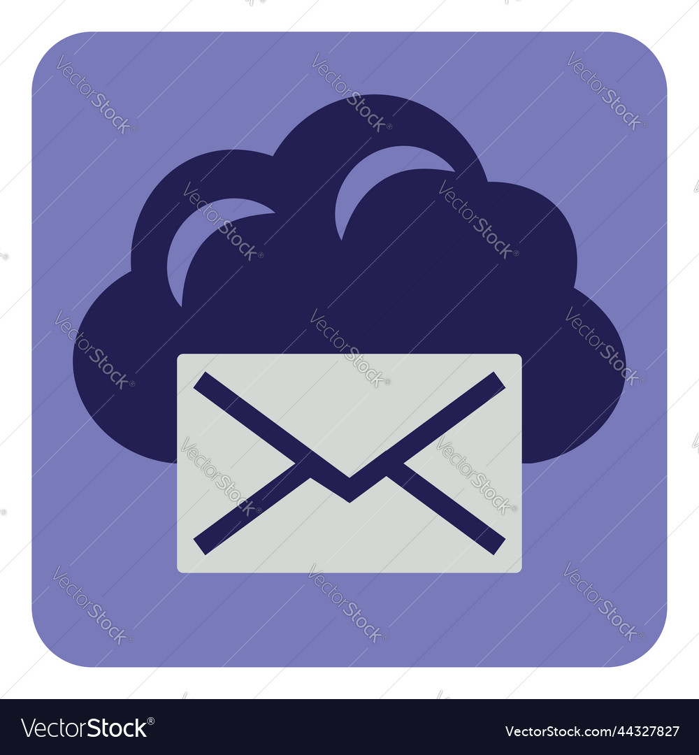 Cloud with envelope on a white background