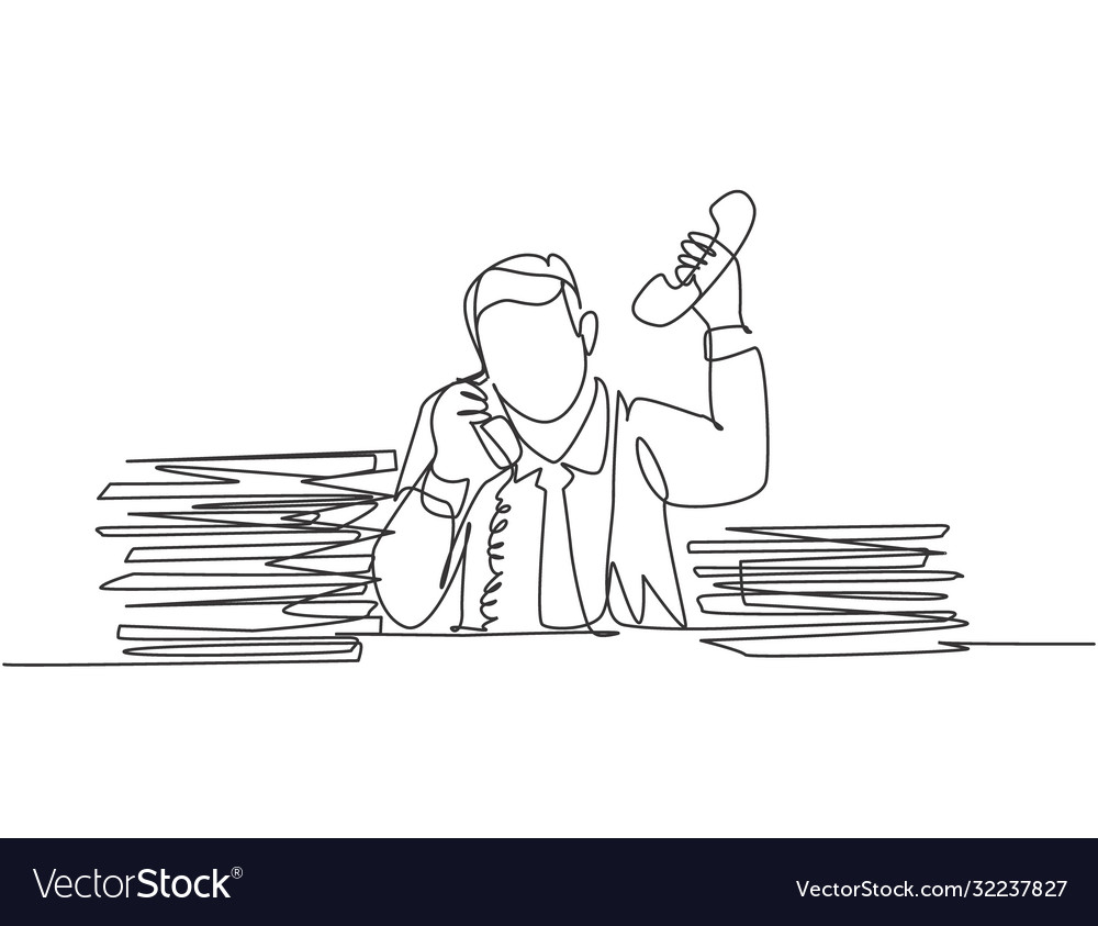 Customer care service concept single continuous Vector Image