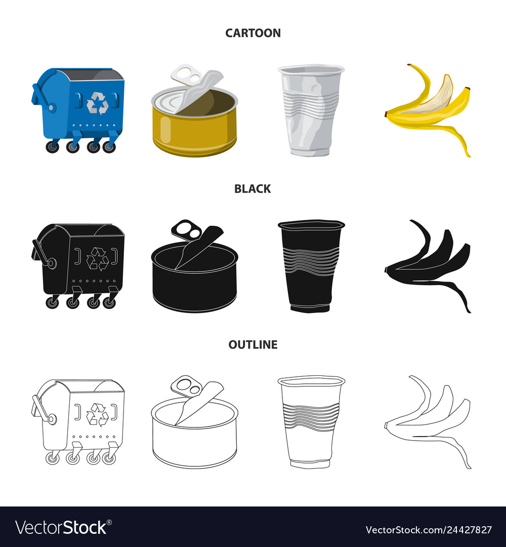 Design of dump and sort sign set vector image Design of dump and sort sign set