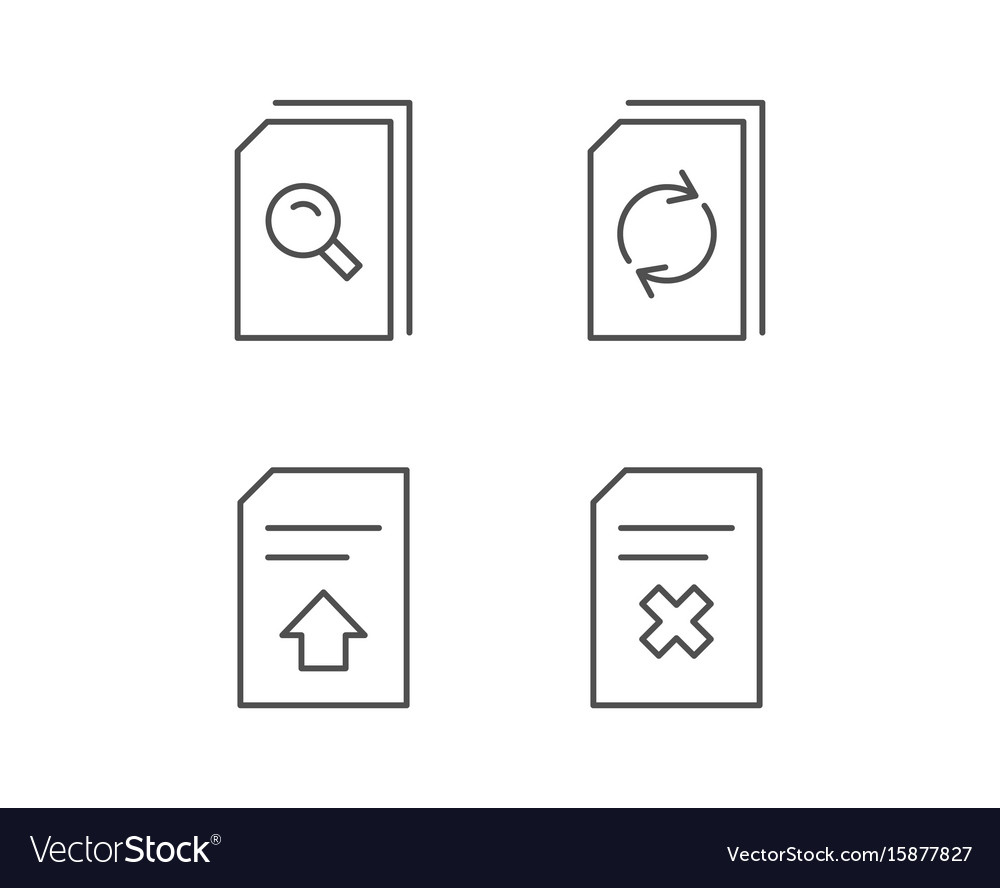 Document edit and upload line icons