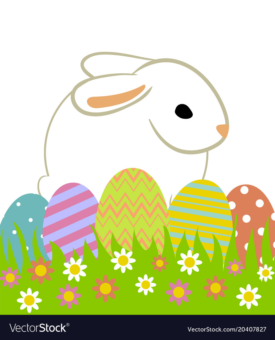 Easter eggs and bunny Royalty Free Vector Image