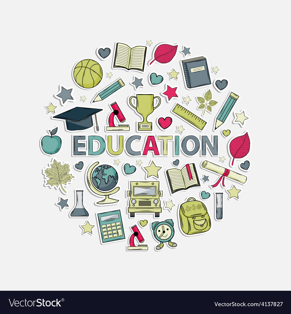 Education set Royalty Free Vector Image - VectorStock