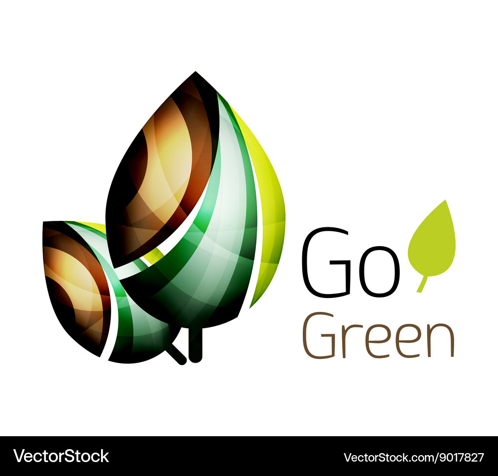 Geometric abstract leaf logo Royalty Free Vector Image