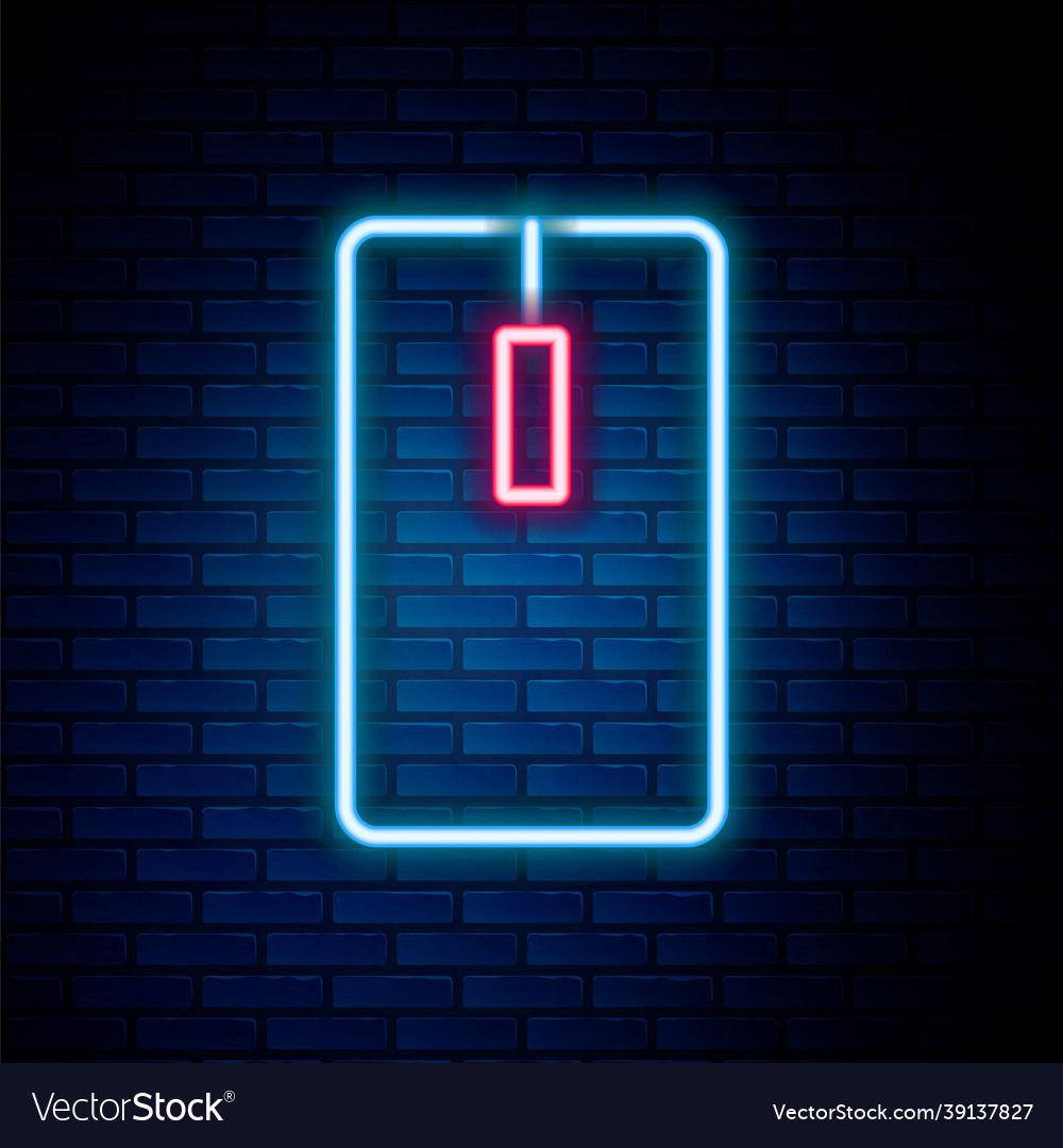 Glowing neon line computer mouse icon isolated vector image Glowing neon line computer mouse icon isolated