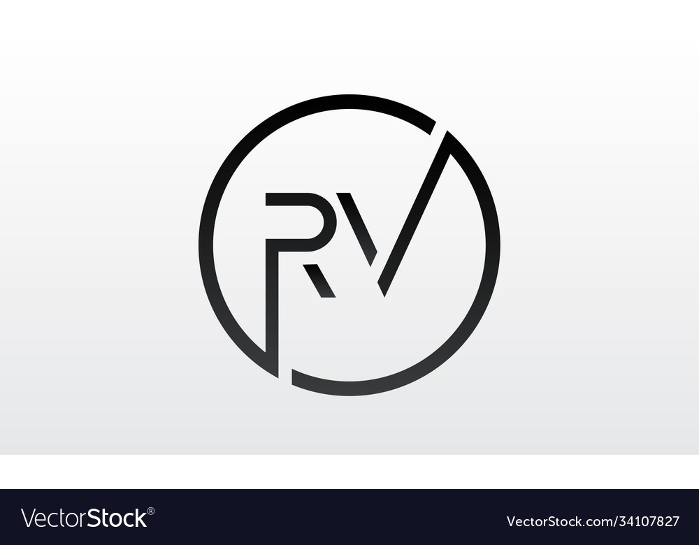 Initial rv letter logo with creative modern Vector Image