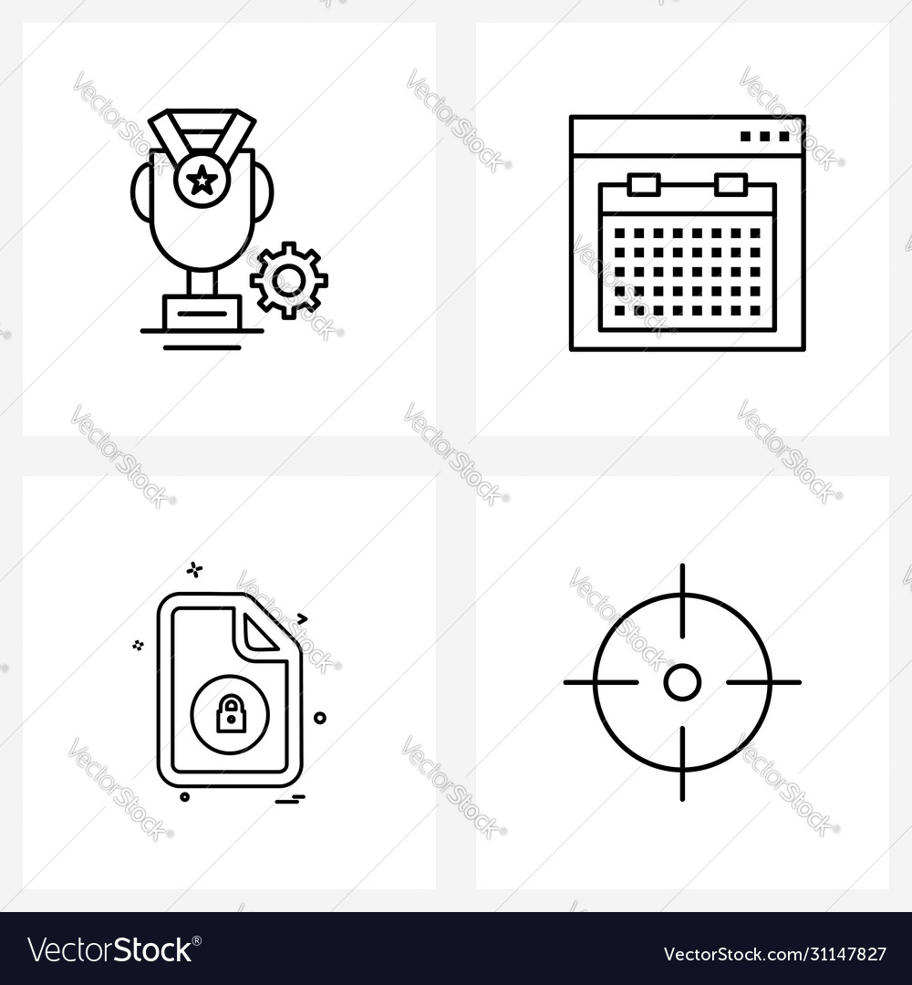 Isolated symbols set 4 simple line icons