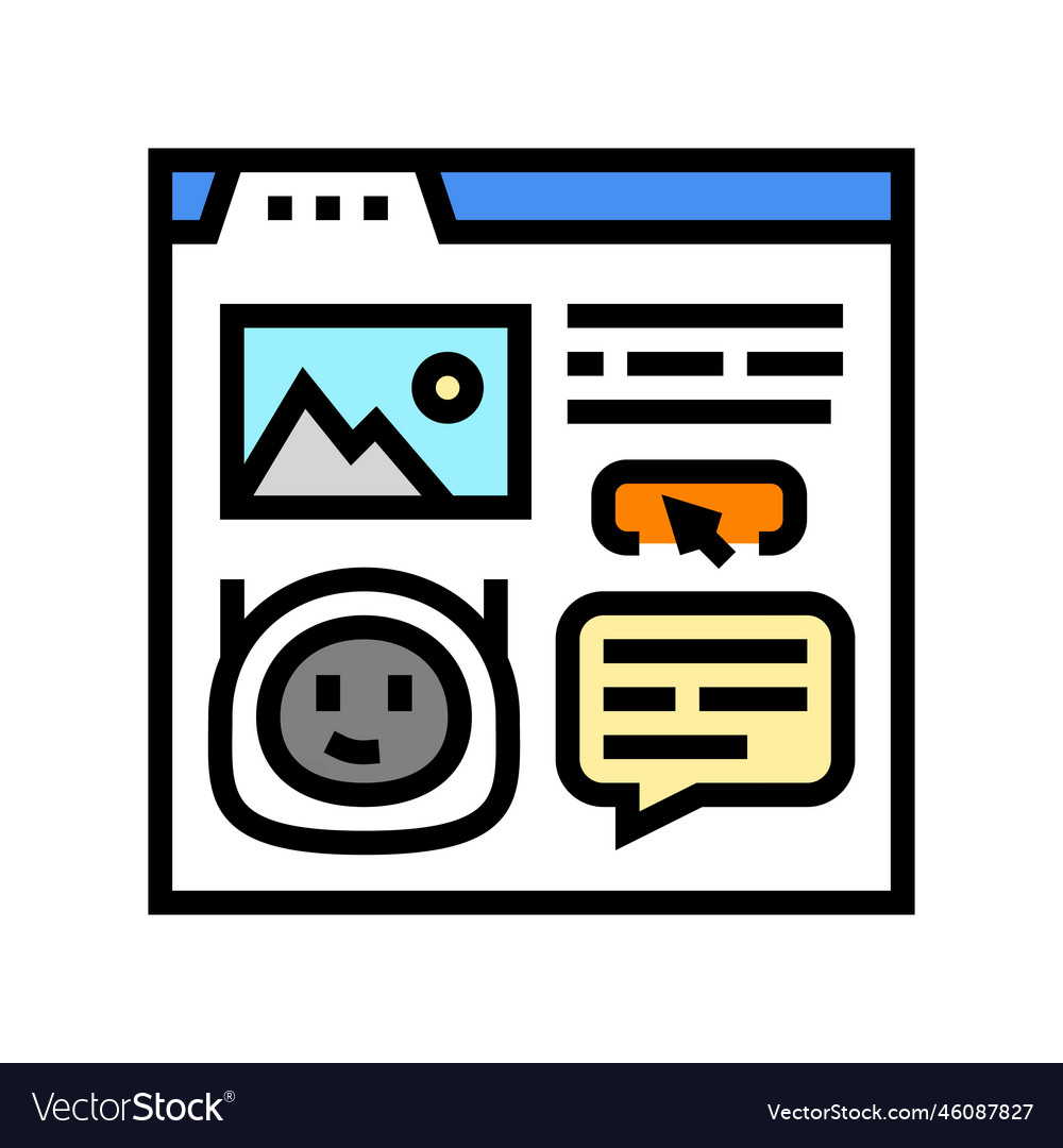 Message chat bot color icon vector image Message chat bot color icon