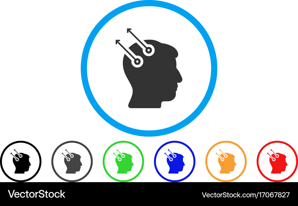 Neural interface plugs rounded icon Royalty Free Vector