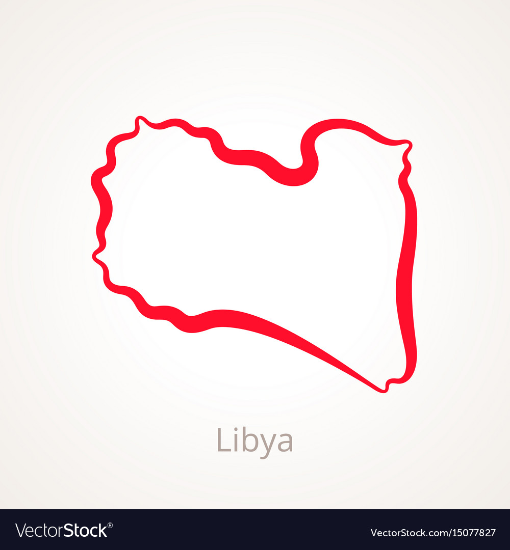 Outline map of libya marked with red line