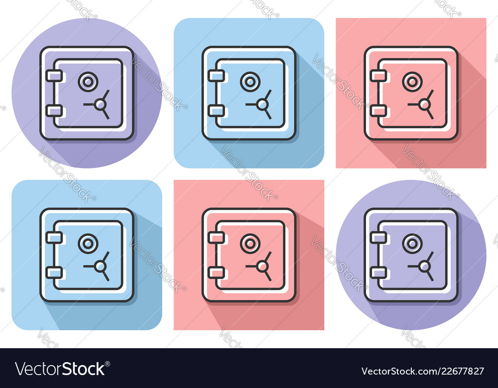 Outlined icon of safe with parallel vector image Outlined icon of safe with parallel