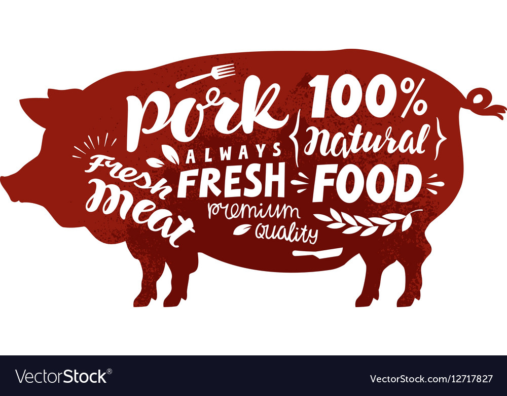 Pig symbol Meat pork Royalty Free Vector Image