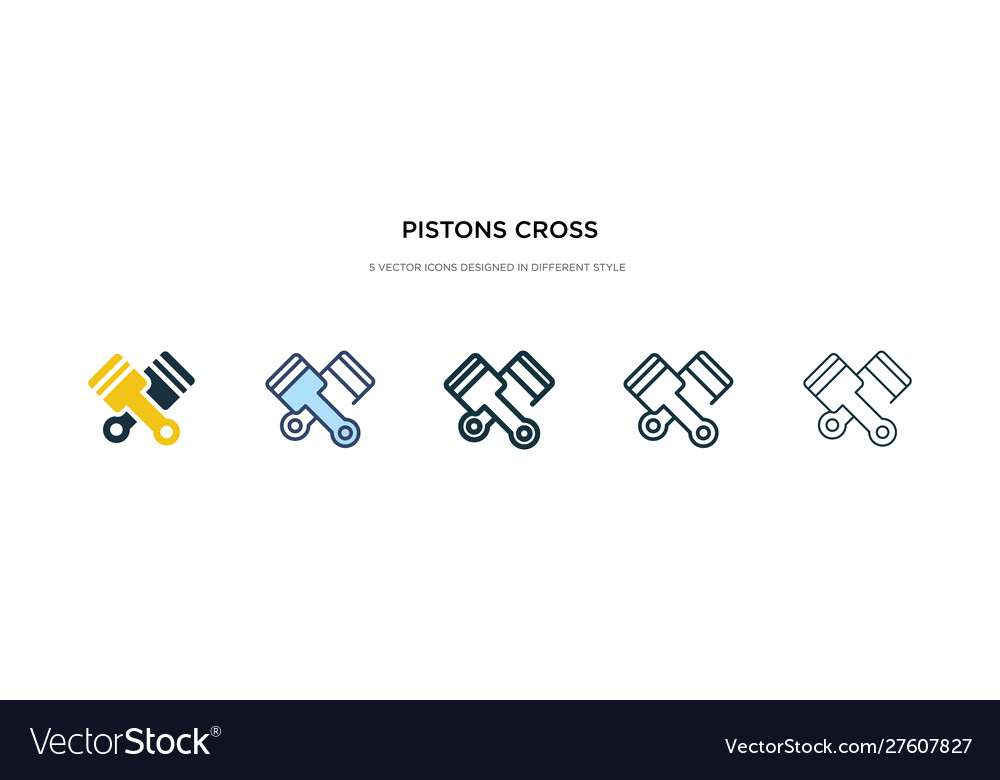 Pistons cross icon in different style two vector image Pistons cross icon in different style two