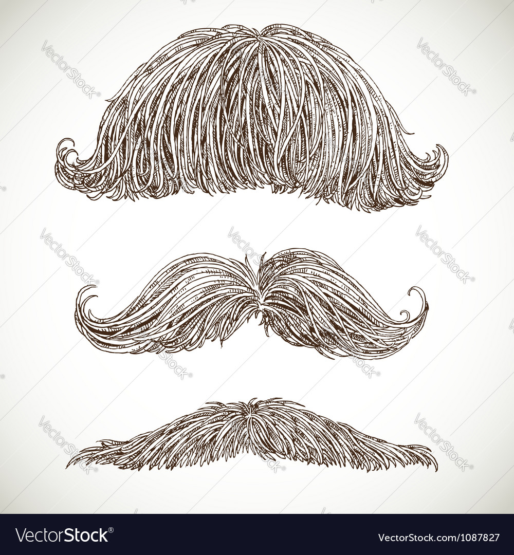 Retro mustache set Royalty Free Vector Image - VectorStock