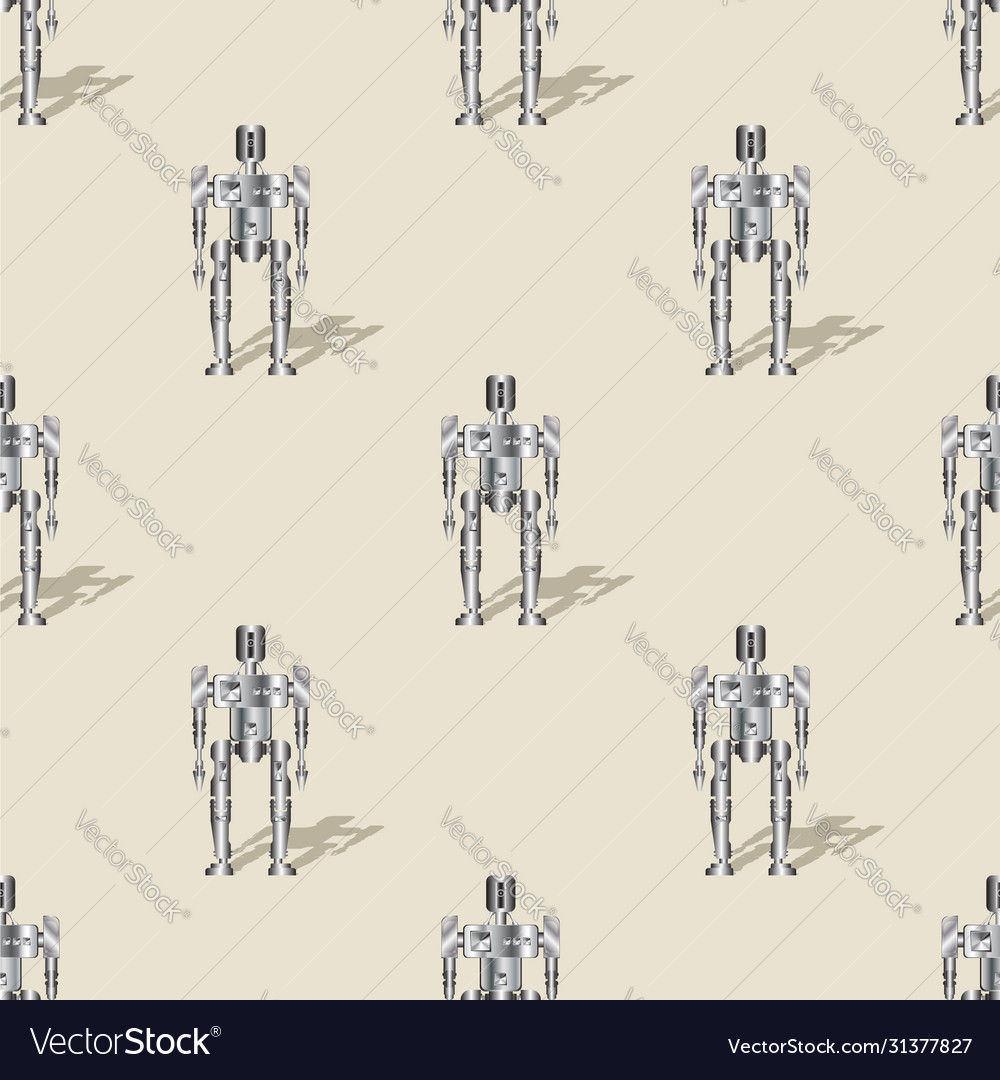 Seamless pattern with clipping mask robot