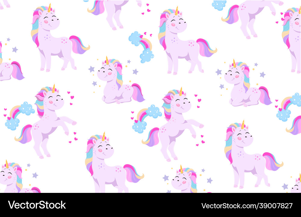 Seamless pattern with unicorn Royalty Free Vector Image