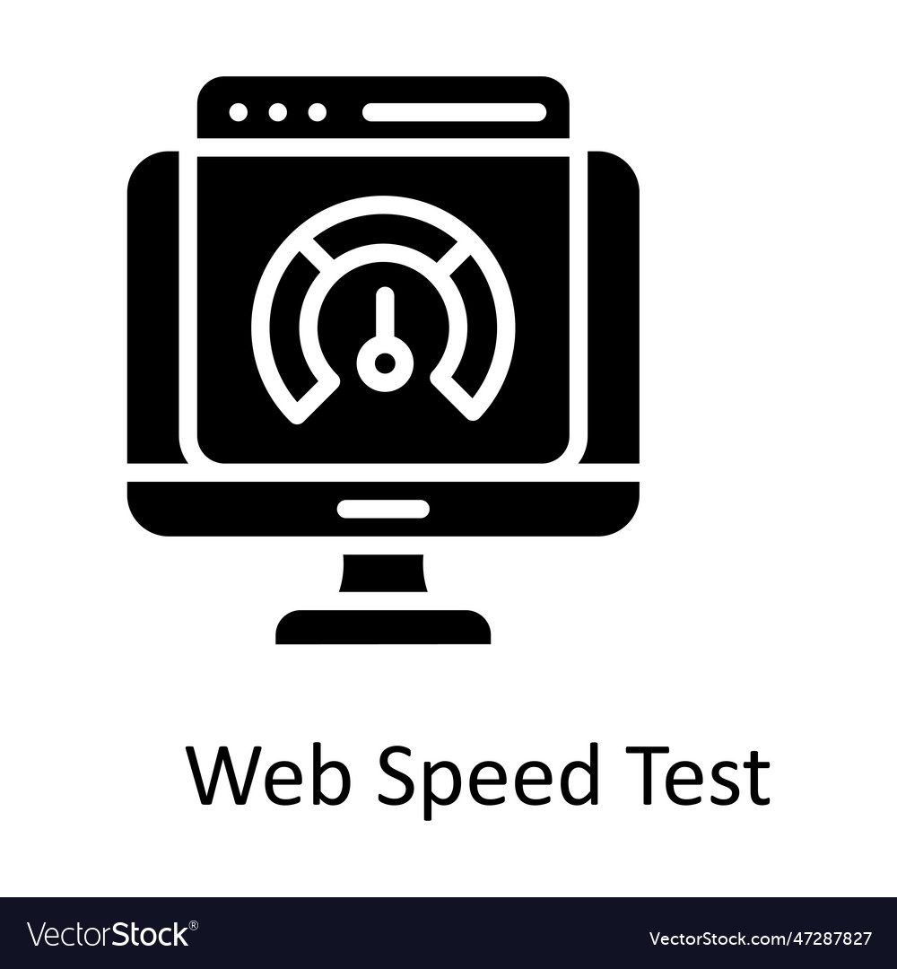 Web speed test solid icon design