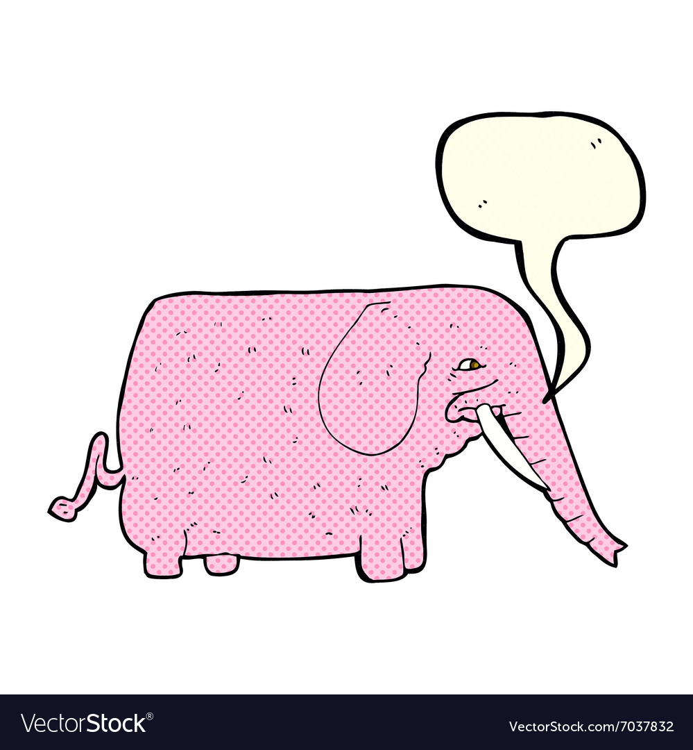 Cartoon funny elephant with speech bubble Vector Image