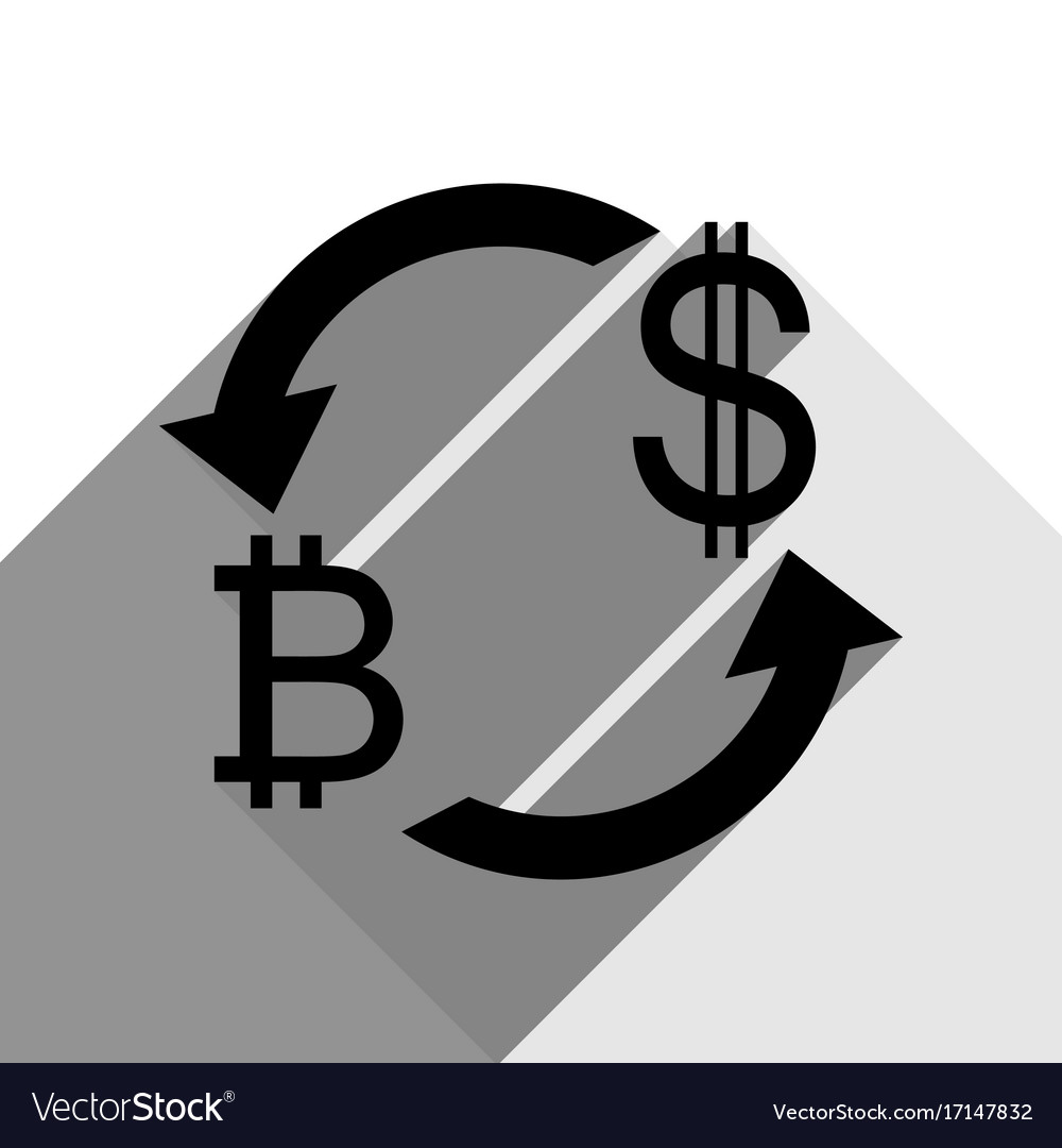 Currency Exchange Sign Bitcoin And Us Dollar Vector Image