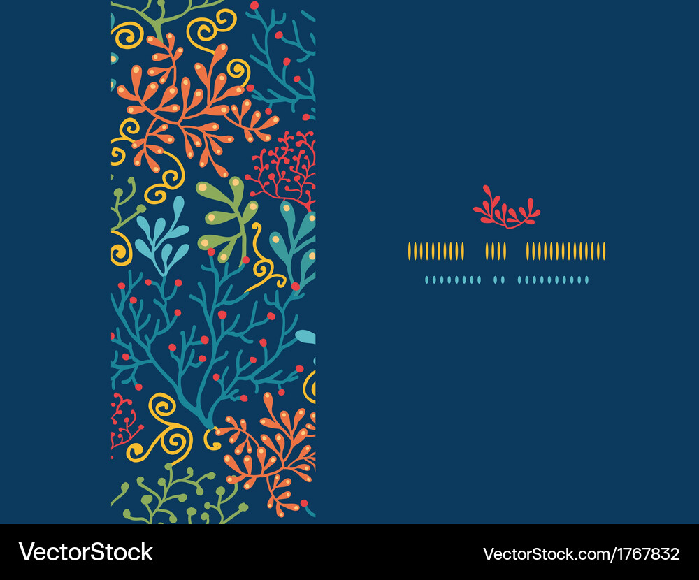 Dark plants horizontal border seamless pattern Vector Image