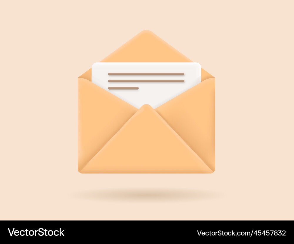 Envelope with paper documents icon 3d Royalty Free Vector