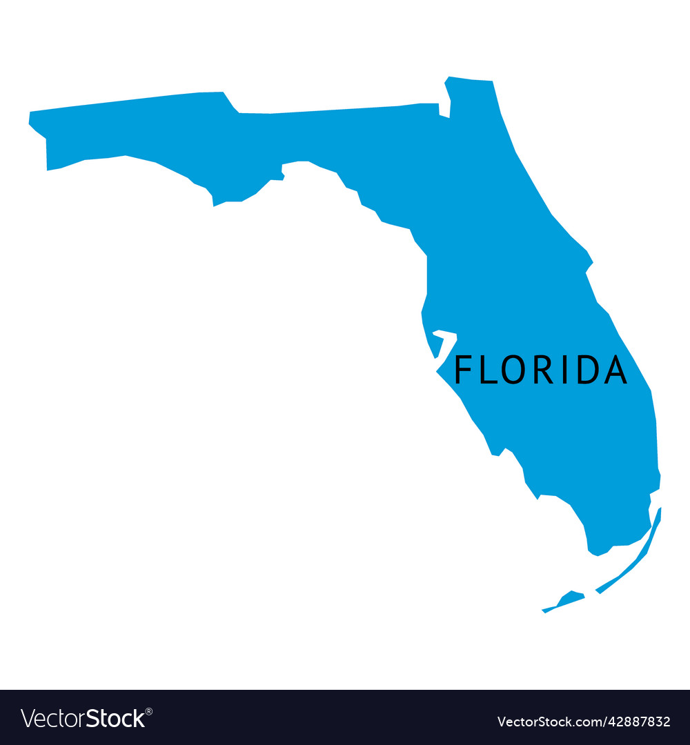 Florida Map Simple Your Essential - Florida State Plain Map High Quality Vector 42887832