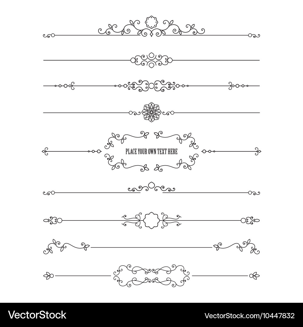 Frame and dividers set isolated on white Vector Image