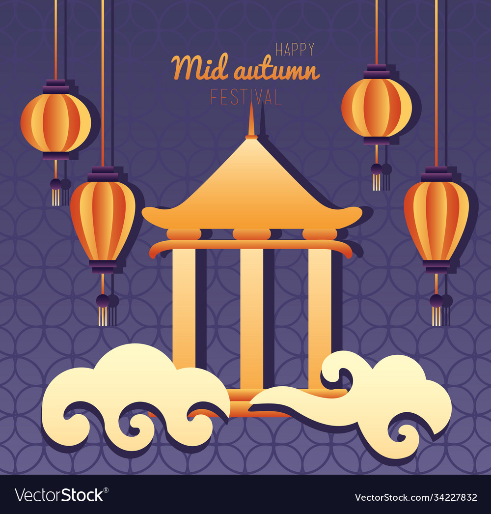Happy Mid Autumn Festival Briefing Poster vector image Happy Mid Autumn Festival Briefing Poster