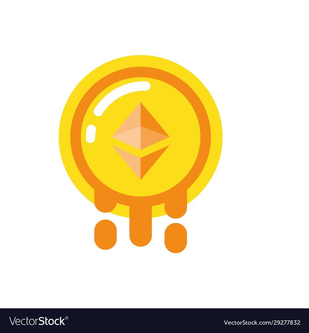 Isolated ethereum coin design