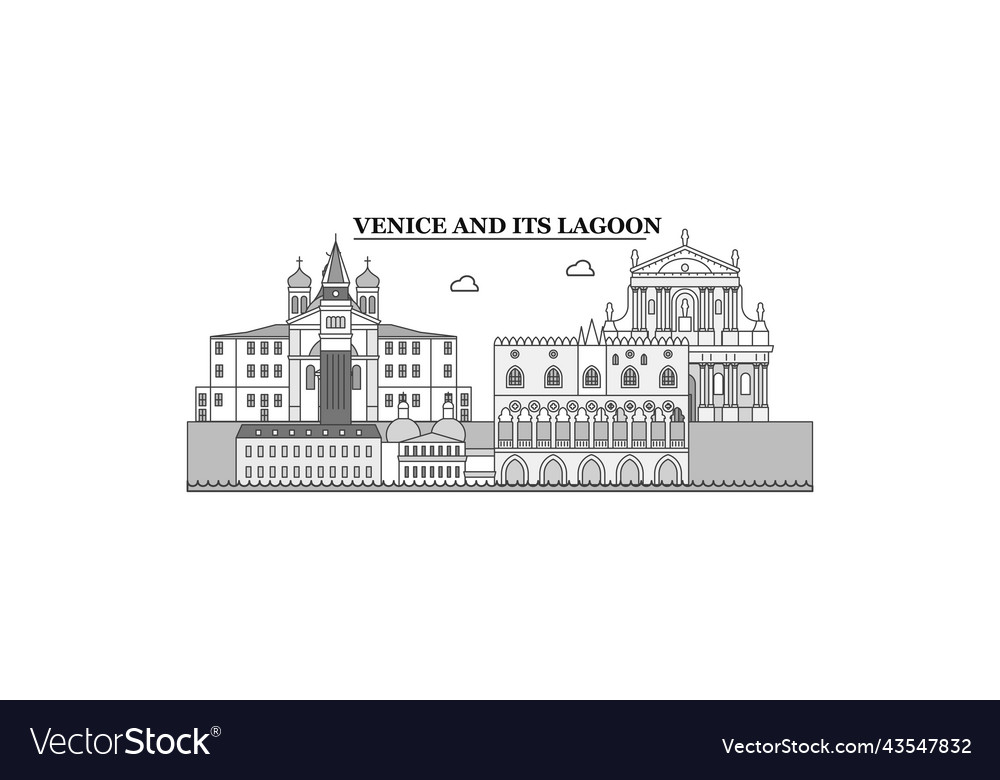 Italy Venice Landmark City Skyline Isolated Vector Image