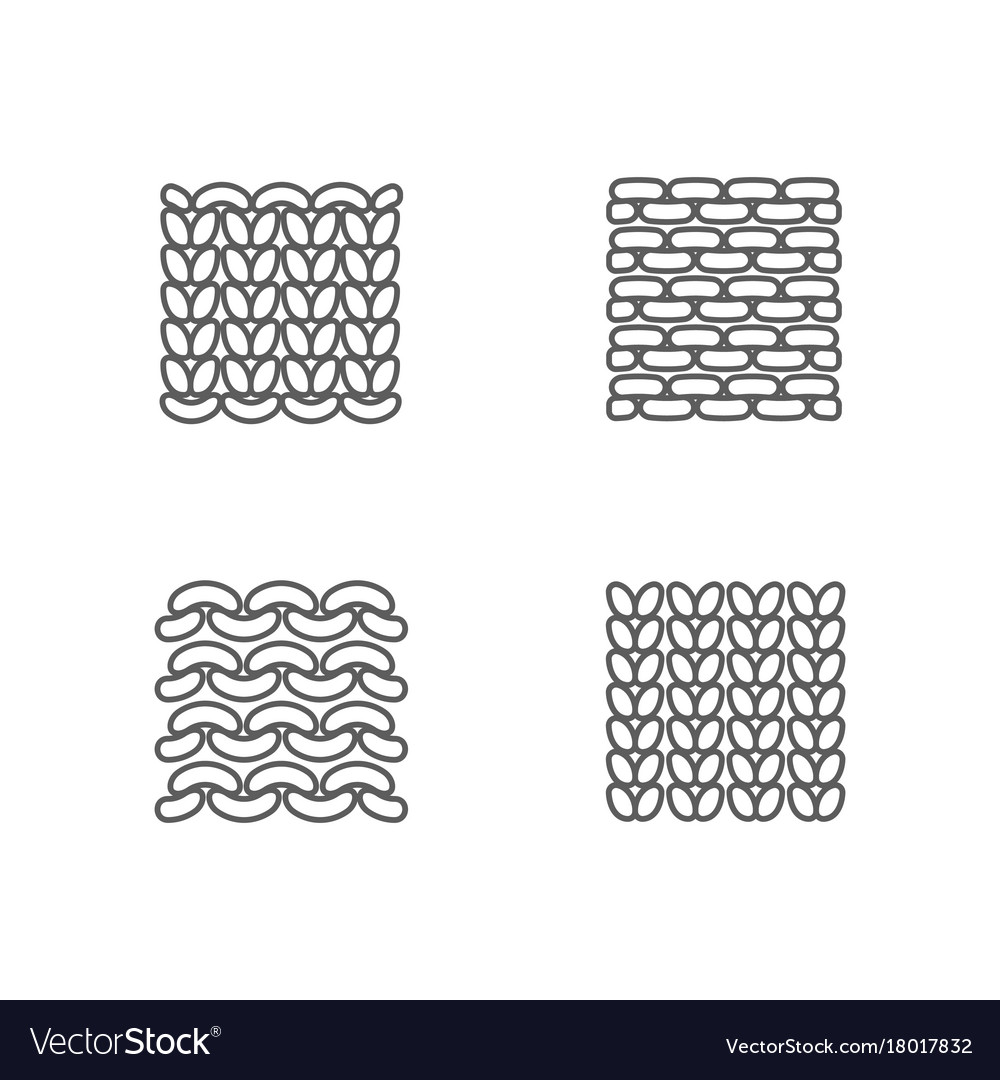 Knitting Icon Set - Yarn Samples & Stitch Details