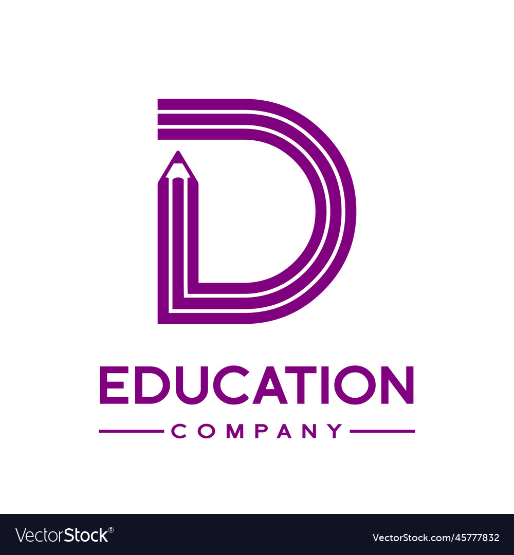 Letter formed by pencil logo template design