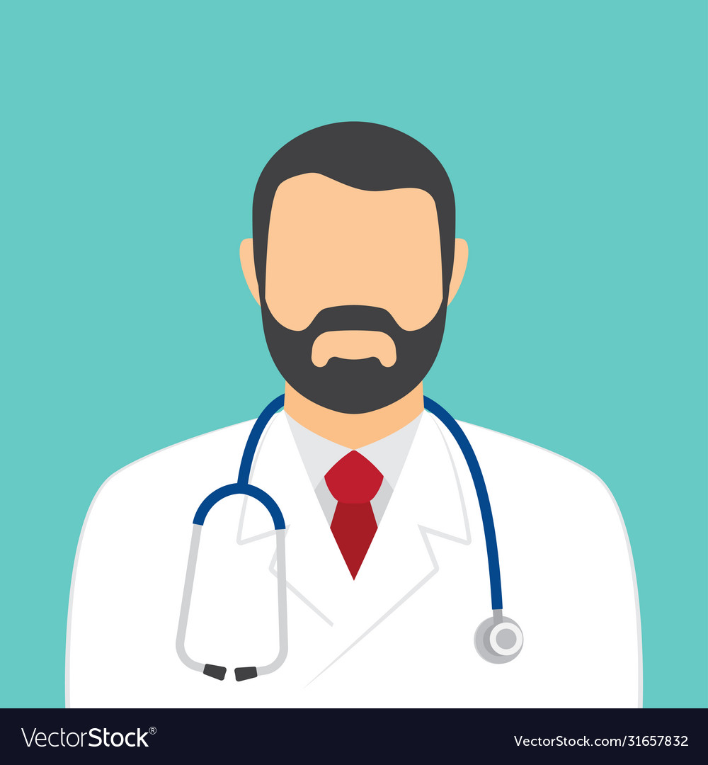 Male doctor with stethoscope avatar Royalty Free Vector