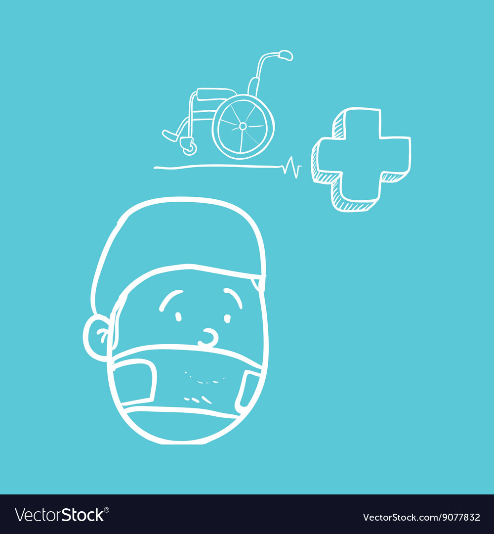 Medical care design health icon sketch